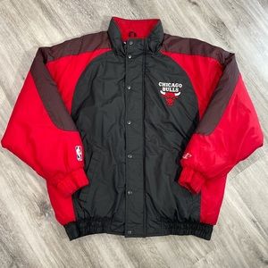 Vintage 90s Logo Athletic NBA Chicago Bulls Puffer Bomber Jacket